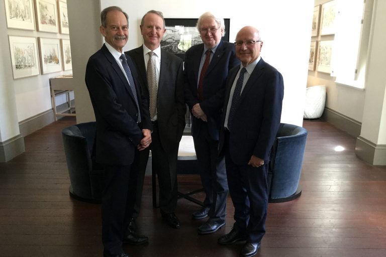 [L to R] Prof Peter Klinken, Mr Peter Mansell, Emeritus Prof Alan Robson AO and Mr Peter Leonhardt